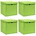 Scatole Portaoggetti con Coperchi 4pz Verdi 32x32x32 cm Tessuto - Foto miniatura 1