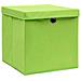 Scatole Portaoggetti con Coperchi 4pz Verdi 32x32x32 cm Tessuto - Foto miniatura 3