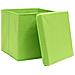 Scatole Portaoggetti con Coperchi 4pz Verdi 32x32x32 cm Tessuto - Foto miniatura 4