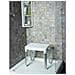 Sgabello Per Doccia - Plastica - Supporta Fino A 150 Kg - 42 X 34 Cm - Bianco E Cromato - Foto miniatura 1
