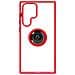Cover Samsung Galaxy S22 Ultra Bimateria Anello Metallico Supporto Rossa - Foto miniatura 1