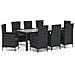 Set Mobili Da Giardino 9 Pz Con Cuscini In Polyrattan Nero - Foto miniatura 2