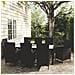 Set Mobili Da Giardino 9 Pz Con Cuscini In Polyrattan Nero - Foto miniatura 1