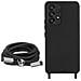 Cover Semirigida Per Samsung Galaxy A53 5g Cordino Nylon Intrecciato 80 Cm Nera - Foto miniatura 3