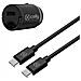 Ccminitypec Kit Caricabatterie Da Auto 20w Ultra-compatto Con Cavo Usb-c A Usb-c Black - Foto miniatura 1