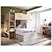 Letto A Castello Ad Angolo Reversibile - Vani Portaoggetti Integrati 2 X 90 X 190 Cm Rovere E Bianco - Ricardo - Foto miniatura 1