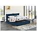 Letto Matrimoniale Cristyn, Letto Contenitore Con Rivestimento In Tessuto, 100% Made In Italy, Apertura Frontale, Con Materasso Cm 160x200 Incluso, Blu - Foto miniatura 3
