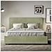 Letto Contenitore Imbottito 140x190 Microfibra Tè Verde Mika - Foto miniatura 4