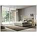 Letto Contenitore Imbottito 140x190 Microfibra Tè Verde Mika - Foto miniatura 5