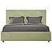 Letto Contenitore Imbottito 140x190 Microfibra Tè Verde Mika - Foto miniatura 1