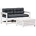 Set Salotto da Giardino 3 pz Cuscini Legno Massello Pino Bianco - Foto miniatura 1