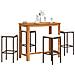 Set Bar Giardino 5pz Marrone Legno Massello Acacia e Polyrattan - Foto miniatura 2