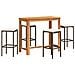 Set Bar Giardino 5pz Marrone Legno Massello Acacia e Polyrattan - Foto miniatura 1