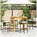 Set Bar Giardino 5pz Marrone Legno Massello Acacia e Polyrattan - Foto miniatura 6