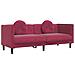 Lusso Casadino -  Divano Con Cuscini 3 Posti Rosso Vino In Velluto - Foto miniatura 1