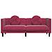 Lusso Casadino -  Divano Con Cuscini 3 Posti Rosso Vino In Velluto - Foto miniatura 3