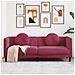 Lusso Casadino -  Divano Con Cuscini 3 Posti Rosso Vino In Velluto - Foto miniatura 8
