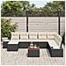 Set di Sofà da Giardino 9 Pezzi con Cuscini Neri in Polyrattan Acacia - Foto miniatura 2