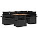 Set Divano da Giardino  6 Pezzi con Cuscini Rattan Polyrattan Nero, Divano da Giardino  2 Posti con Ripostiglio e Cuscini Rattan Polyrattan Nero - Foto miniatura 1