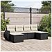 Set Divano da Giardino 6 pz con Cuscini Nero in Polyrattan - Foto miniatura 2