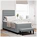 Letto Box Spring con Materasso e Panchina Grigio Chiaro 100x200 cm Tessuto - Foto miniatura 2