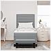 Letto Box Spring con Materasso e Panchina Grigio Chiaro 100x200 cm Tessuto - Foto miniatura 5