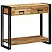 Tavolo Consolle 90x33x75 cm Legno Massello di Mango Grezzo - Foto miniatura 2
