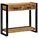 Tavolo Consolle 90x33x75 cm Legno Massello di Mango Grezzo - Foto miniatura 3