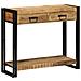 Tavolo Consolle 90x33x75 cm Legno Massello di Mango Grezzo - Foto miniatura 4