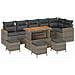 Set Divano da Giardino con cuscino 10 pcs Grigio Poly Rattan - Foto miniatura 1