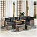 Set Divano da Giardino con cuscino 10 pcs Grigio Poly Rattan - Foto miniatura 2