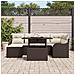 Set Divano da Giardino con cuscino 7 pcs Marrone Poly Rattan - Foto miniatura 3
