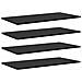 Scaffale 4 pcs Nero 80 x 40 x 1.5 cm Legno multistrato - Foto miniatura 1