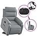 Poltrona Reclinante Alzapersona Elettrica Grigio Chiaro Tessuto - Foto miniatura 6