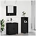 Set di mobili per il bagno con porta 3 pcs Nero 61 x 35 x 64 cm - Foto miniatura 2