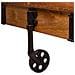 Tavolino In Legno, Metallo E Pelle Marrone 165x90x52h - Foto miniatura 4