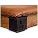 Tavolino In Legno, Metallo E Pelle Marrone 165x90x52h - Foto miniatura 5