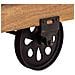 Tavolino In Legno, Metallo E Pelle Marrone 165x90x52h - Foto miniatura 6