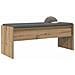 Panca per ingresso Rovere artigianale 103 x 38 x 40 cm - Foto miniatura 3