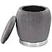 Pouf Contenitore Paris Grigio E Silver In Tessuto - Ø 43 X H 43 Cm - Foto miniatura 4