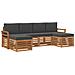 Set divani 6 pcs Naturale e Antracite Legno di Acacia Massello - Foto miniatura 1