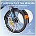O20 Boost Bici a pedalata assistita piegabile, motore 250W, batteria 48V 13,5Ah, autonomia fino a 120 km, velocità 25 km /h, telaio in alluminio, perfetta per gli spostamenti quotidiani casa-lavoro, colore grigio - Foto miniatura 7