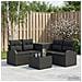 Set di divani 6 pz Nero Rattan sintetico e Acciaio - Foto miniatura 5
