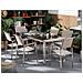 Set Di Tavolo E 6 Sedie Da Giardino In Acciaio, Basalto E Fibra Tessile Beige - Nero Lucido - 180cm - Grosseto - Foto miniatura 30