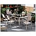Set Di Tavolo E 6 Sedie Da Giardino In Acciaio, Basalto E Fibra Tessile Beige - Nero Lucido - 180cm - Grosseto - Foto miniatura 24
