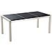 Set Di Tavolo E 6 Sedie Da Giardino In Acciaio, Basalto E Fibra Tessile Beige - Nero Lucido - 180cm - Grosseto - Foto miniatura 10