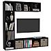 Set Mobili Libreria /Porta TV 3 pz Nero 180x30x180 cm - Foto miniatura 3