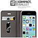 Custodia Compatibile Con Apple Iphone 5c In Grigio Chiaro Marrone - Coperchio Protettiva Con Chiusura Magnetica, Funzione Stand E Tasca Per Le Carte - Foto miniatura 3