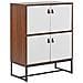 Credenza A 4 Ante In Legno Scuro E Bianco Nueva - Foto miniatura 5