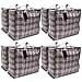 Confezione Da 8 X Large Forti Bagagli Servizio Lavanderia Shopping Bags - Xl Moving Borse Con Cerniera E Maniglie A Scacchi - Riutilizzabile Conservare Zip Bag - Foto miniatura 1